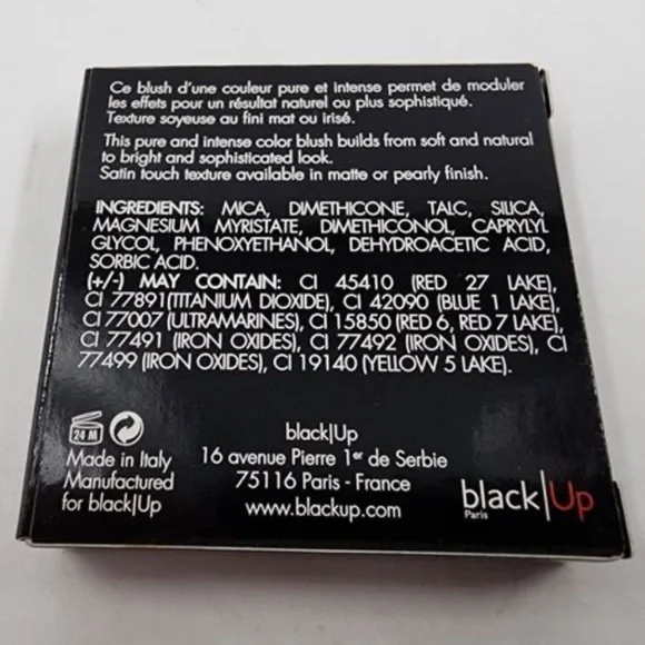 Black Up Silky Formula Blush Matte/Iridescent Finish Shade NBL 09 - Picture 2 of 4